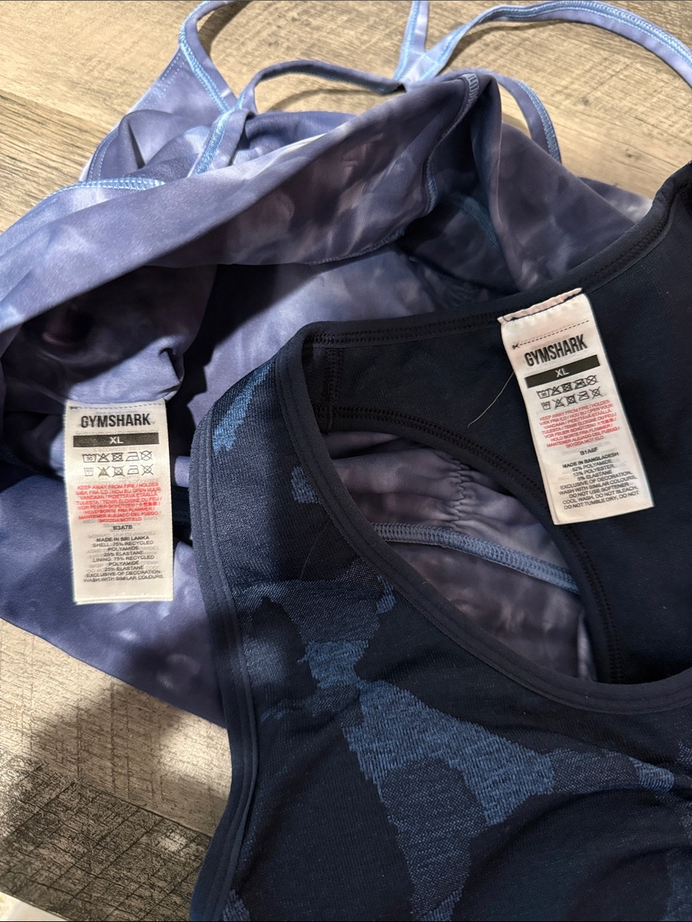 Gymshark Blue Tie-Dye & Navy Sports Bras Bundle - Picture 6 of 6